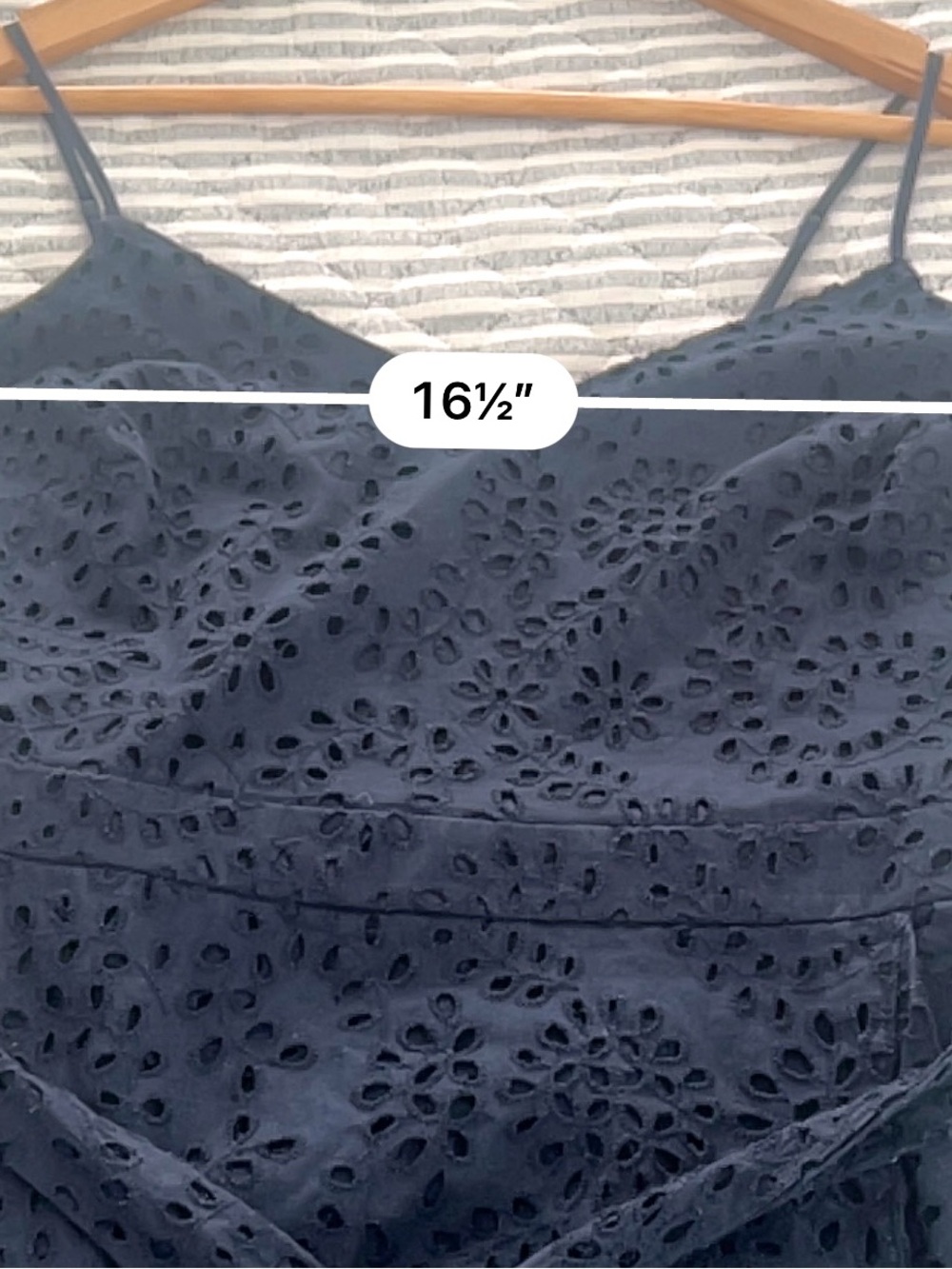 Banana Republic Eyelet Wrap Dress Ruffle Mini Navy Blue Size 4 - Picture 4 of 8